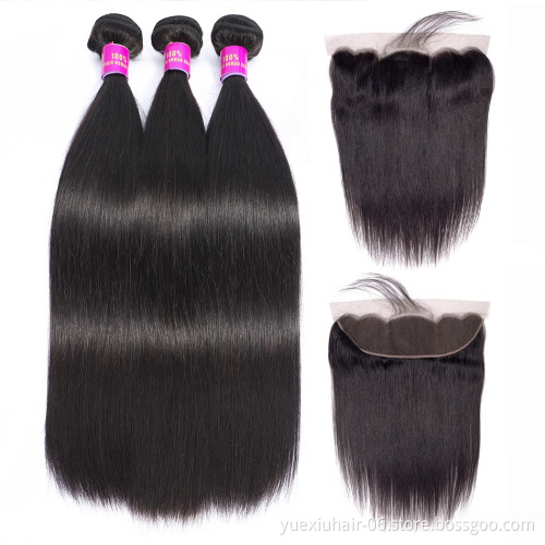 Pre Plucked Lace Frontal Hair Pieces 13X4 Brazilian Human Hair With Frontal Closure